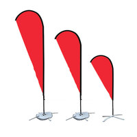 Base de support de drapeau publicitaire extérieur en métal anti-corrosion, adaptée aux mât de drapeau en fibre de verre de 3m à 7m