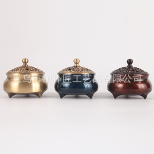 Brûleur d'encens en cuivre Tongpu Craftsman, à trois pieds, en forme d'angle, en cuivre pur, pour usage domestique, brûleur d'encens d'intérieur au bois de santal - Product Image 5