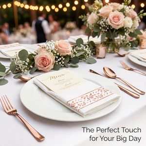 Serviettes <span class=keywords><strong>en</strong></span> <span class=keywords><strong>papier</strong></span> imprimées aspect lin de qualité supérieure pour la table de fête et les occasions de remise de diplôme - Product Image 6