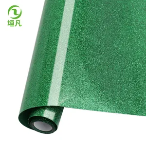 Yuanfan paillettes sur vinyle de transfert de chaleur plat vert paillettes vinyle transfert de chaleur pour vêtements de mode fer sur vinyle pailleté - Product Image 1