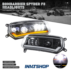 INMT - Faros Delanteros LED Modificados de Plástico para Can-Am <span class=keywords><strong>Spyder</strong></span> F3, Luces de Circulación Diurna, Intermitentes Integrados para Vehículos de Tres Ruedas - Product Image 3