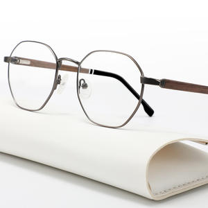 Montures de lunettes hexagonales Wenzhou, monture intégrale irrégulière, verres en acrylique, protection contre la lumière bleue, unisexe, verres plats AW8060 - Product Image 1