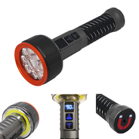 Lampe de travail et de camping rechargeable 600LM à base magnétique, lampe torche COB à gradation progressive, réglage de la mise au point USB, sortie Power Bank