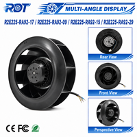 Ventilateur centrifuge AC R2E225-RA92-15 230VAC 225mm 1200m3/h haute efficacité, ventilateur radial pour HVAC, purificateur d'air, remplacement de ventilation