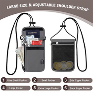 Dompet Leher Perjalanan Bahan Nilon Haoran, Anti RFID, Tempat Paspor, Logo Custom, Tempat Kartu Identitas