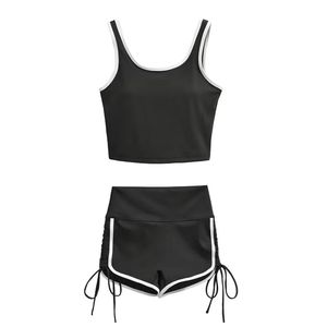 Ensemble de sport pour femme : Leggings de yoga taille haute et haut court pour un soutien complet pendant l'exercice - Product Image 5