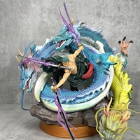 35cm One Piece Roronoa Zoro GK Statue Dual Dragon Blau & Gelb Dreischwert-Stil Sammlerstück Anime-Figur