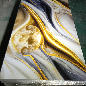 Paneles de Pared de Arte Personalizados, Decoración de <span class=keywords><strong>PVC</strong></span>, Efecto Brillante de Lujo, Panel UV de Mármol Brillante - Product Image 6