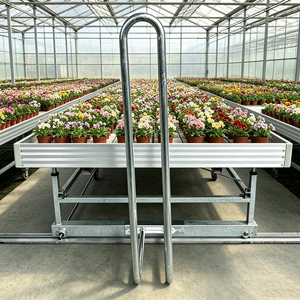 Table de culture mobile pour pépinière, système d'irrigation manuel à flux et reflux, gain de place, pour plantes, fleurs, culture hydroponique - Product Image 2