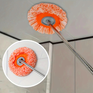 Serpillère de nettoyage de salle de bain à usage quotidien, à long <span class=keywords><strong>manche</strong></span> réglable, double usage sec/humide, avec conception extensible et rétractable à 360 degrés - Product Image 6