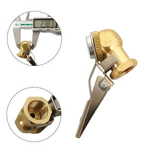 Embout de gonflage rapide en laiton à clipser, raccord cannelé 5/16" (8mm) pour tuyau, tige en laiton à embout ouvert/fermé, nickelé ou laiton naturel, pour gonflage de pneus - Product Image 5