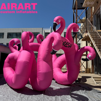 Ensemble de flamants roses gonflables pour décoration extérieure, flamants roses gonflables sur mesure