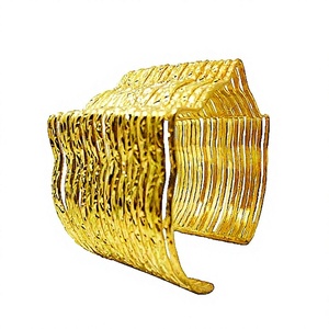 Best Quty Handicrafts Embossing Gold-Plated Brass Metal Cuff <b>Bracelet</b> Pearl Encrusted <b>Bangles</b> for Women Manufacturer in India - Product Image 3