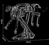 Modèle d'animal guépard mécanique, jouet de programmation, ensemble de construction éducatif avec plus de 700 pièces en plastique ABS pour enfants - Cadeau festif