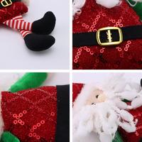 SANWEI Weihnachtself-Puppe mit Roter Mütze in Sitzposition Elfendekoration für Feiertage Zuhause Kaminsims Weihnachtsbaum Dorfszene