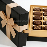 Maßgefertigte Umweltfreundliche Schokoladen-Geschenkbox aus Hartpappe Zweiteiliges Design mit Goldener Schleife Luxuriöse Baby-Nahrungsmittel-Geschenkverpackung