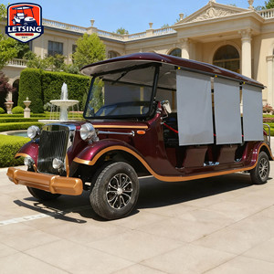 <strong>Electric</strong> Vintage <strong>Car</strong> with Sunshade Curtain 8 <strong>Seater</strong> Retro Sightseeing <strong>Car</strong> for Resort 5KW Motor Lithium Battery LED Lights - Product Image 1