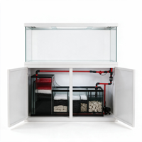 Aquarium en verre avec meuble en aluminium peint et filtre à sump intégré à 3-4 compartiments