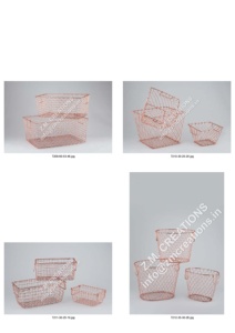 <b>Handmade</b> Customized Copper Wrought Iron Eco-Friendly Metal Storage Baskets Set 25/20/15 CM Sizes for Laundry <b>Clothes</b>-Wholesale - Product Image 3