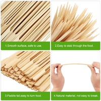 Bâtons de brochette de rôtissage de barbecue Teppo Kebab plat en bambou oblat jetable biodégradable de qualité alimentaire