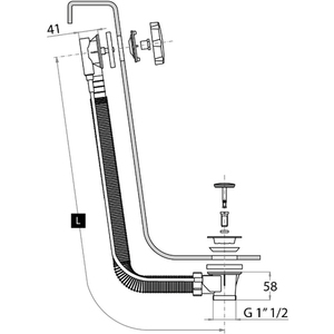 Columna de desagüe de baño de polipropileno 1 \ "1/2 Asiento L 56 ÷ 65 cm Herramienta de torneado - Product Image 5