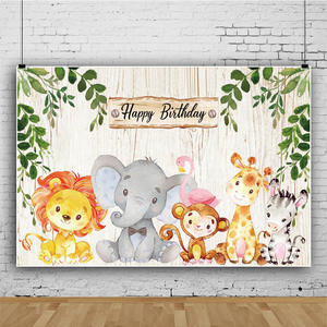 Fondo con dibujos de animales para fiesta de Cumpleaños de Niños, material de fotografía de comercio exterior, Fondo de fotografía, tela, sombra, pasillo - Product Image 4