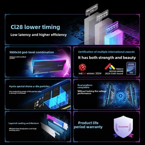 Memoria RAM Biwin DW100 DX100 Hynix <span class=keywords><strong>DDR5</strong></span> RGB 6000C30 para Computadora de Escritorio, 32GB <span class=keywords><strong>DDR5</strong></span>, Compatible con <span class=keywords><strong>AMD</strong></span> - Product Image 3