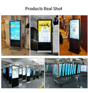 Best Ultra Thin Vertical Touch Screen Double System Floor Standing Digital Display Kiosk LCD Media Player Advertising Monitor