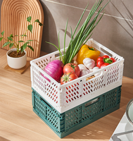 Lot de 2 caisses pliables robustes en plastique, empilables, paniers de rangement, capacité 1-3L, pour cuisine, directement de l'usine