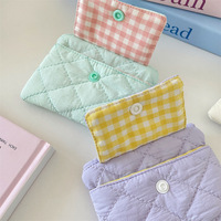 Dompet berlapis lucu tempat kartu gadis Kawaii warna Solid kantong koin Mini Dompet kunci
