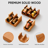 Présentoir Vertical en Bois Écologique à 5 Emplacements en Forme de U pour Sushi – Idéal pour la Présentation en Restaurant Japonais (Vente en Gros)