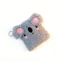 Mini carnet en peluche chien Kawaii avec porte-clés