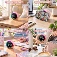 RGB LED 3-in-1 speaker met ingebouwde batterij & outdoor-klare telefoonstandaard digitale wekker draagbare bureau-accessoire
