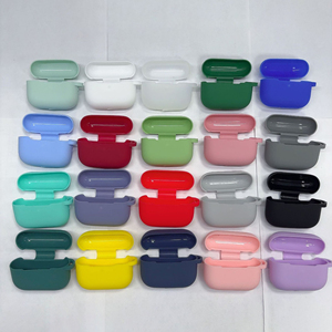 เคสหูฟังซิลิโคนแบบมีห่วงคล้อง สีพื้น รองรับการปรับแต่งโลโก้ สำหรับ Airpods <span class=keywords><strong>Pro</strong></span> 3 <span class=keywords><strong>Pro</strong></span> <span class=keywords><strong>2</strong></span> และ Airpods 4 - Product Image 2