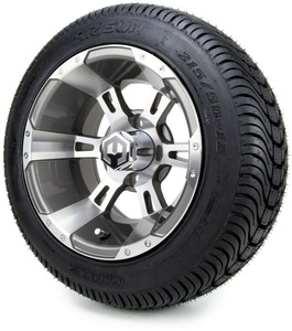 12 "Ambush Gunmetal Golf Cart Bánh Xe Và Lốp Xe (215-50-12) -Bộ 4 - Product Image 1