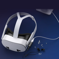 Adaptor Audio 2 dalam 1 untuk Meta Quest3S, konverter Earphone mendengarkan dan pengisian daya Lightning ganda bentuk T
