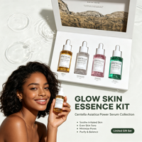 Kit d'Ampoules Centella de Madagascar 4 Types : Sérum Apaisant, Éclaircissant, Resserre les Pores et Soulage les Irritations Cutanées