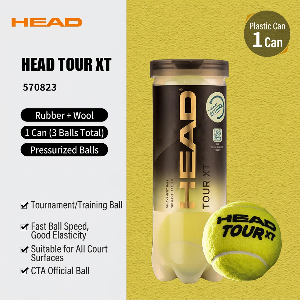 1 tube-3 balles-tour xt balles de tennis tube en caoutchouc