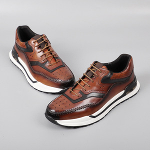 Nuevos Mocasines de Piel Genuina con Plataforma para Aumentar la Altura, Estilo Primavera, Transpirables, con Malla, Suaves y Cómodos, con Cordones, para Hombre - Product Image 4
