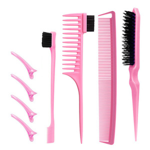 Kadın saç tarak seti timsah saç klipleri sıçan kuyruk tarak kenar fırçalar Detangling Hairbrush Teasing haircurly kıvırcık <span class=keywords><strong>Hiar</strong></span> araçları için - Product Image 3