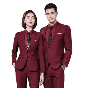 Ensemble de costumes d'affaires unisexe avec fermeture éclair perlée, mélange de coton, tenue de travail élégante, violet, pour banque, enseignant, vente en magasin 4S - Product Image 5