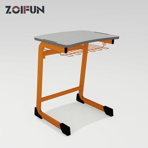 Muebles Escolares Modernos, Silla Individual de Plástico, Escritorio de Madera para Estudiantes con Porta Lápices - Product Image 2