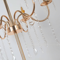 Lustre sur pied en or sur mesure, lampadaire LED blanc IP54 alimenté par courant alternatif pour la décoration de fond de lieux de mariage et de fêtes