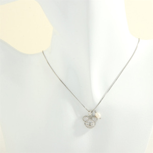 Linda moda 18K chapado en oro joyerí<span class=keywords><strong>a</strong></span> Bling Zirconia diamante <span class=keywords><strong>Mickey</strong></span> cabeza dibujos animados Animal colgante collar - Product Image 6