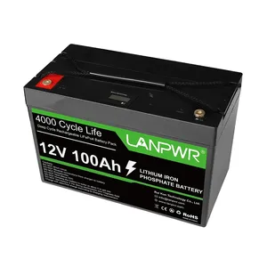 LANPWR 12V 100Ah Lifepo4 Superior Deep Cycle Lithium Iron Phosphate Battery Energy Storage European Warehouse Direct Delivery