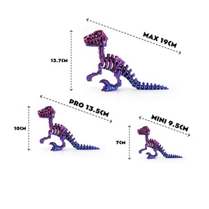 Juguetes <span class=keywords><strong>de</strong></span> dinosaurios impresos en 3D con esqueletos articulados Articulaciones flexibles Figuras <span class=keywords><strong>de</strong></span> <span class=keywords><strong>Velociraptor</strong></span> para aliviar el estrés - Product Image 3