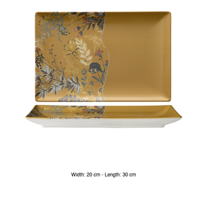 Plateau de service botanique couleur moutarde 30 × 20 cm Tokyo M1934 - Product Image 3