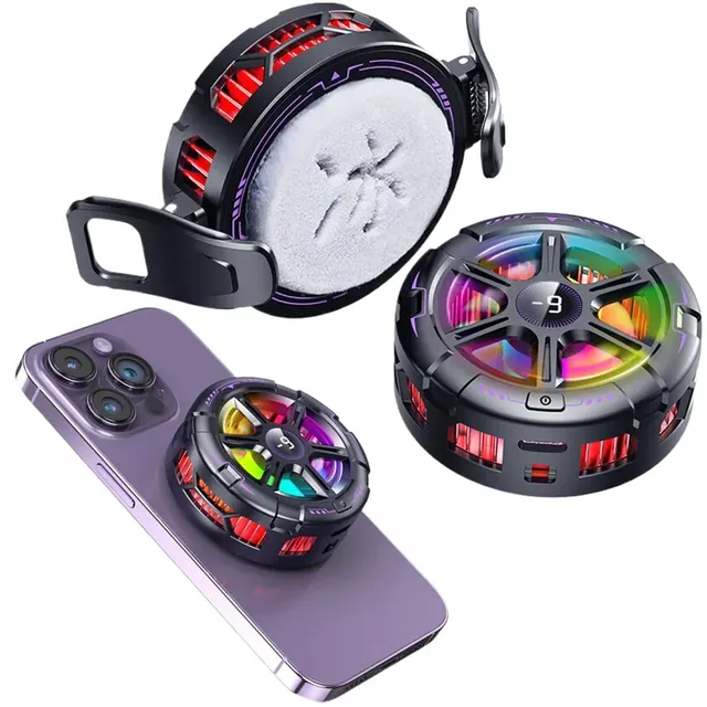 Semiconductor Magnetic Phone Cooler with Temperature Display Universal for PhonesTablets Fast Heat Dissipation for Gaming