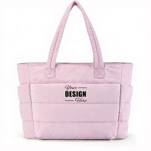 Bolso Tote Acolchado Personalizado con Serigrafía en Lona para Mujer - Bolso de Mano con Compartimentos para el Trabajo, Viajes y Oficina - Product Image 1