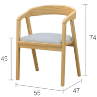 Chaise de salle à manger en bois massif Antique avec accoudoir pour salle à manger